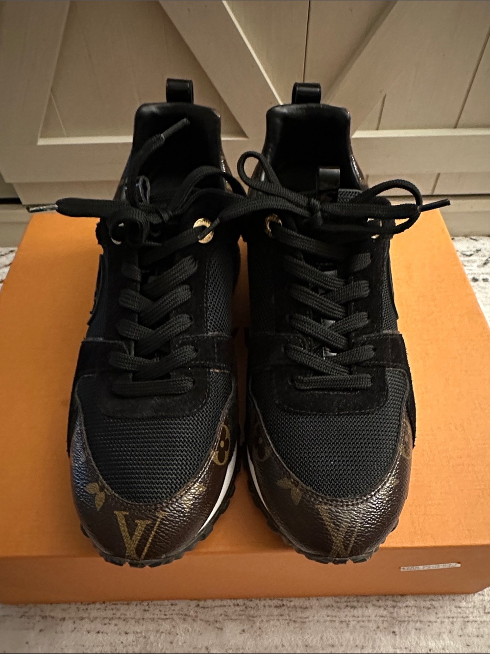Louis Vuitton Black & Brown Monogram Runner Sneakers - Picture 2 of 5